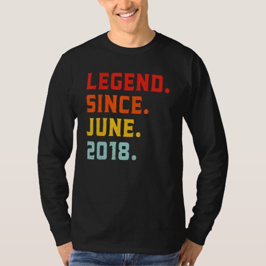 Legende sinds juni 2018 4e dag 4 jaar t-shirt (Voorkant)