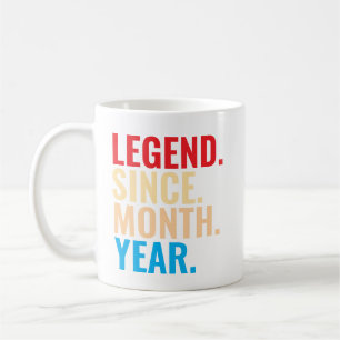 Legende sinds maand jaar aangepaste verjaardag koffiemok