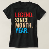 Legende sinds maand jaar aangepaste verjaardag T-S T-shirt (Design voorkant)