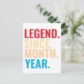 Legende sinds maand jaar verjaardag briefkaart (Staand voorkant)