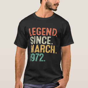 Legende sinds maart 1972 50e verjaardag 50 jaar ou t-shirt