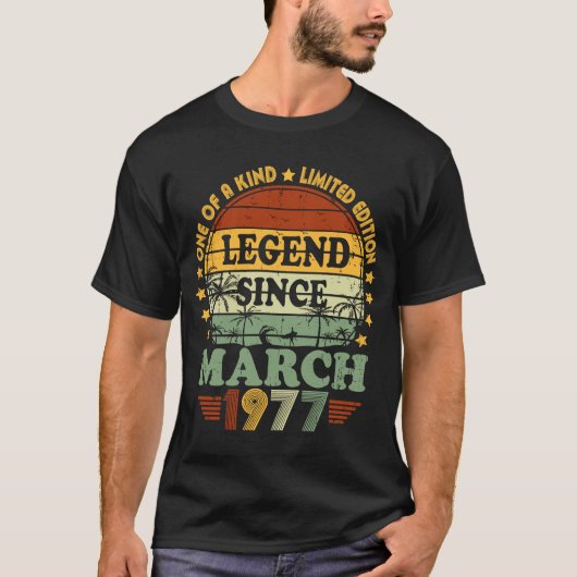Legende sinds maart 1977 46e verjaardag 46 t-shirt (Voorkant)