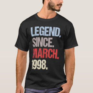 Legende sinds maart 1998 verjaardag t-shirt