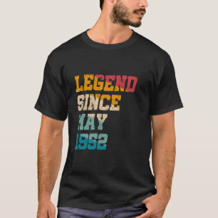 Legende sinds mei 1952 Grappig 73 Jaar Oud Retro 7 T-shirt