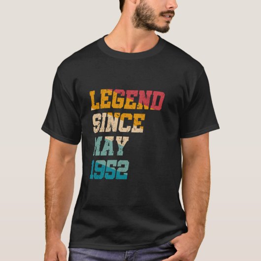 Legende sinds mei 1952 Grappig 73 jaar oude retro  T-shirt (Voorkant)