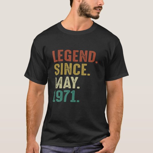 Legende sinds mei 1971 50e verjaardag 50 jaar gift t-shirt (Voorkant)