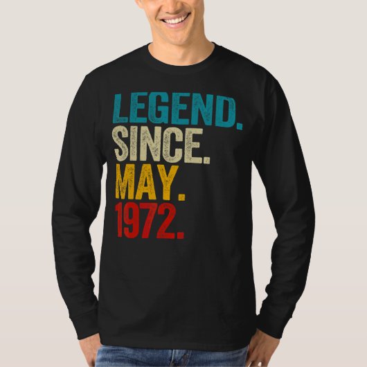 Legende sinds mei 1972 50 jaar oud 50 jaar oud t-shirt (Voorkant)