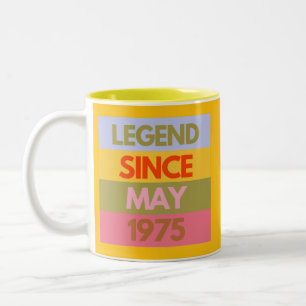 Legende Sinds MEI 1975 50ste Verjaardag Gift 50 Ja Tweekleurige Koffiemok