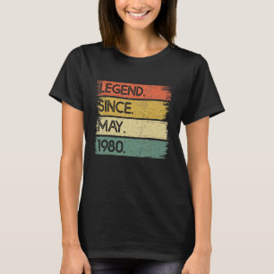 Legende sinds mei 1980 43 jaar oud 43e verjaardag t-shirt