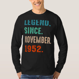 Legende sinds november 1952 70e verjaardag 70 jaar t-shirt