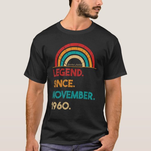 Legende sinds november 1960 62e verjaardag, gebore t-shirt (Voorkant)