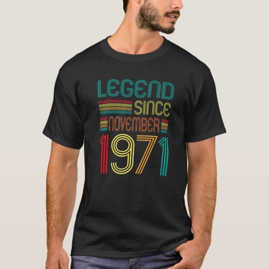 Legende sinds november 1971 Retro 51 jaar oud T-shirt (Voorkant)