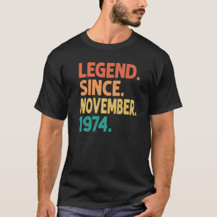 Legende sinds november 1974 48e geboortedag retro t-shirt