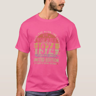 Legende sinds november 1974 Retro 50e verjaardag g T-shirt