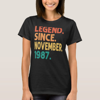 Legende sinds november 1987 35e verjaardag Retro 3 T-shirt