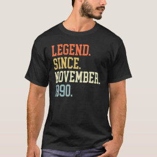 Legende sinds november 1990 voor mannen november 1 t-shirt