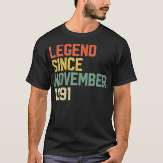 Legende sinds november 1991 30e verjaardag Gift 30 T-shirt