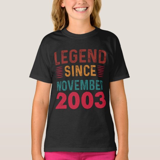 Legende sinds november 2003  verjaardag t-shirt (Voorkant)