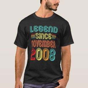 Legende sinds november 2008 14e geboortedag retro t-shirt