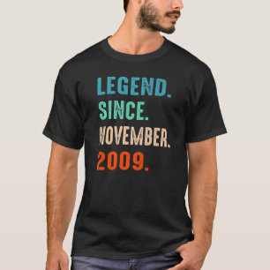 Legende sinds november 2009 13e verjaardag 13 jaar t-shirt