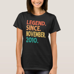 Legende sinds november 2010 12e verjaardag retro 1 t-shirt