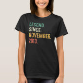 Legende sinds november 2013 9e verjaardag 9 jaar O T-shirt (Voorkant)