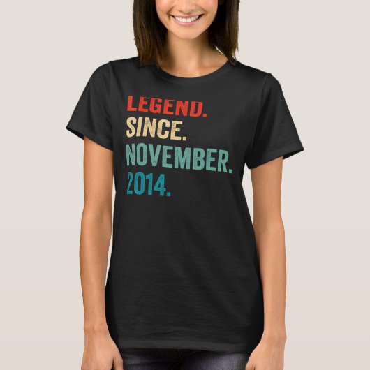 Legende sinds november 2014 8e verjaardag 8 jaar O T-shirt (Voorkant)