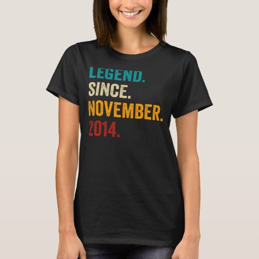 Legende sinds november 2014 8e verjaardag 8 jaar O T-shirt (Voorkant)