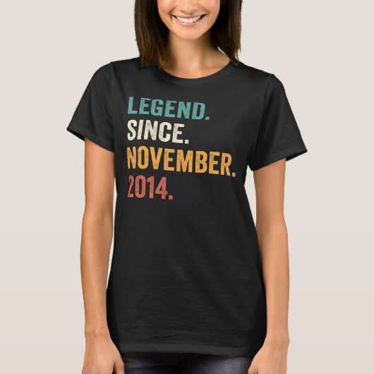 Legende sinds november 2014 8e verjaardag 8 jaar O T-shirt (Voorkant)