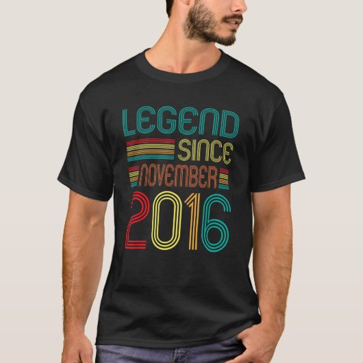 Legende sinds november 2016 Retro 6 jaar oud 6e B T-shirt (Voorkant)