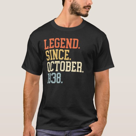 Legende sinds oktober 1938 voor mannen 19 oktober  t-shirt (Voorkant)