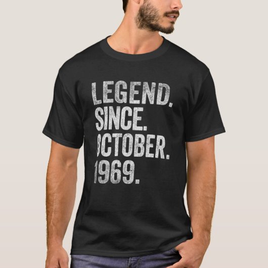Legende sinds oktober 1969 53 jaar oud en 53 jaar  t-shirt (Voorkant)