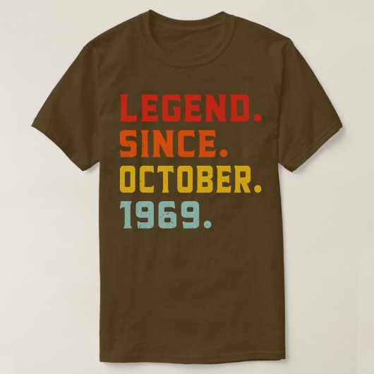 Legende sinds oktober 1969 53e  verjaardag 53 t-shirt (Design voorkant)