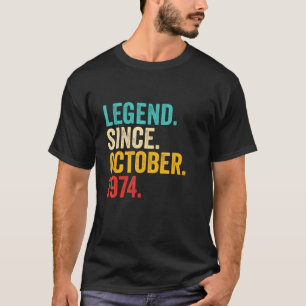 Legende sinds oktober 1974 48 jaar oud 48e geboort t-shirt