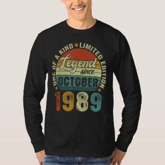 Legende sinds oktober 1989 33 jaar oud en 33 jaar  t-shirt