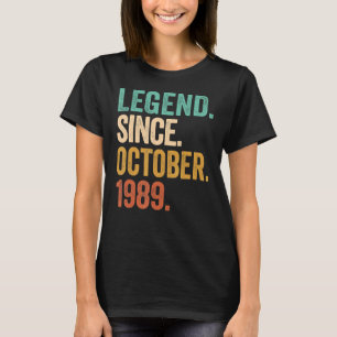 Legende sinds oktober 1989 33 jaar oud en 33 jaar t-shirt