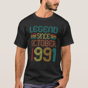 Legende sinds oktober 1991 Retro 31 jaar oud T-shirt