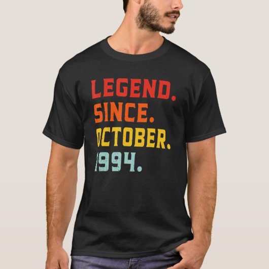 Legende sinds oktober 1994 28e verjaardag 28 t-shirt (Voorkant)