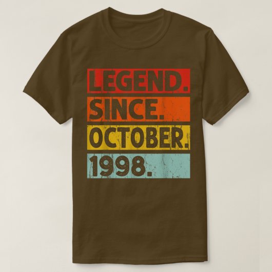 Legende sinds oktober 1998 24e verjaardag 24 jaar t-shirt (Design voorkant)