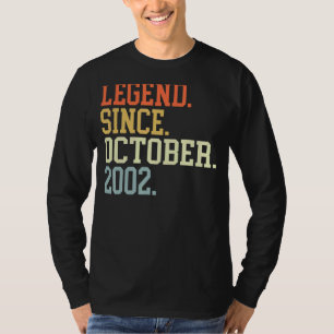 Legende sinds oktober 2002 voor mannen 20 oktober  t-shirt