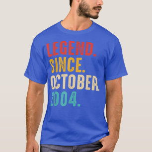 Legende sinds oktober 2004 18e verjaardag 18 jaar t-shirt