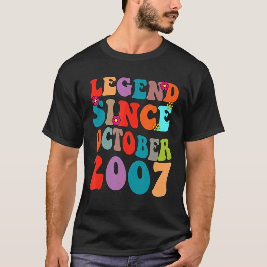 Legende sinds oktober 2007 vogelretro V T-shirt (Voorkant)