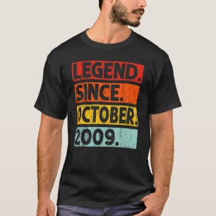 Legende sinds oktober 2009 13e verjaardag 13 jaar t-shirt