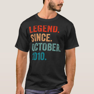 Legende sinds oktober 2010 12e verjaardag 12 jaar  t-shirt