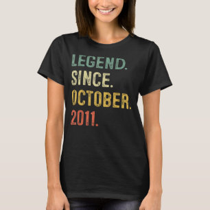 Legende sinds oktober 2011 11e verjaardag 11 jaar t-shirt