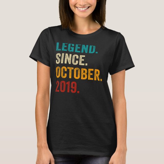 Legende sinds oktober 2019 3e verjaardag 3 jaar ou t-shirt (Voorkant)