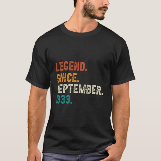 Legende sinds september 1933 90e 90 t-shirt (Voorkant)