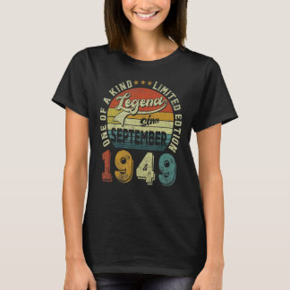 Legende sinds september 1949 73 jaar oud 73e geboo t-shirt