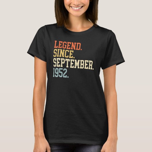 Legende sinds september 1952 voor mannen Septembe T-shirt (Voorkant)
