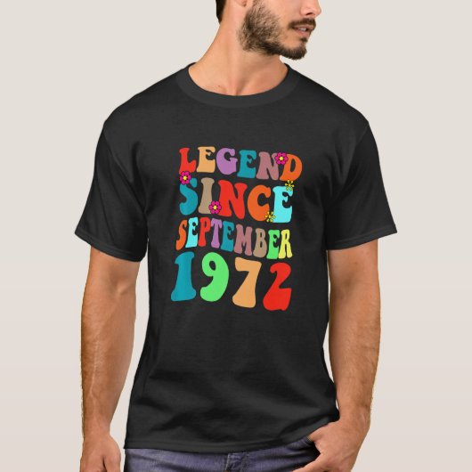 Legende sinds september 1972 vogelretro t-shirt (Voorkant)